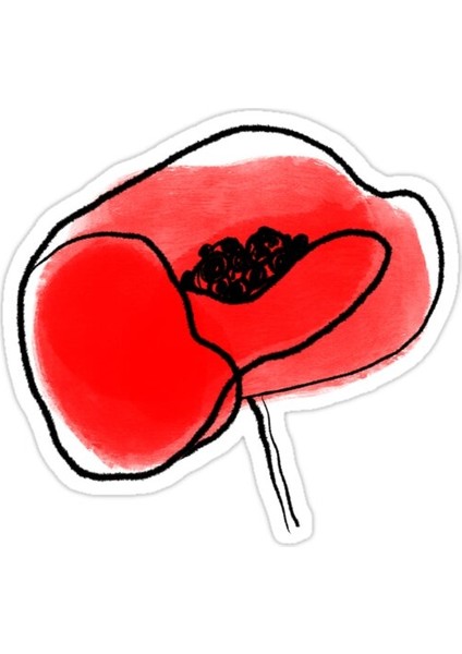 Bir Gelincik Sticker Araba Oto Arma Duvar Sticker Ev Dekoratif Çıkartma 15 Cm