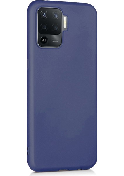 Matte Silicone Oppo Reno 5 Lite Kılıf Lacivert