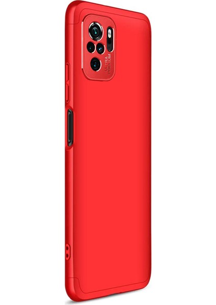 Xiaomi Redmi Note 10 Kılıf Double Dip 360 Protective Kırmızı
