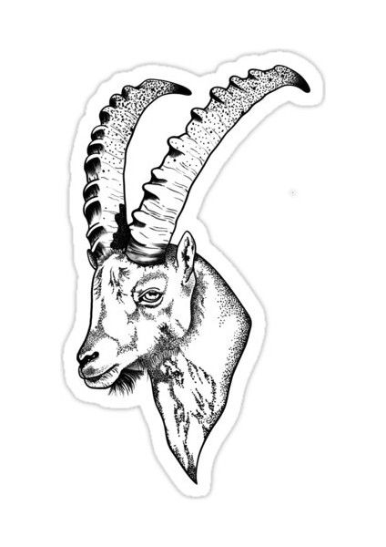 Ziegenbock. nokta Çalışması - Anahat Sticker Araba Oto Arma Duvar Sticker Ev Dekoratif Çıkartma