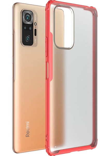 Xiaomi Redmi Note 10 Pro Kılıf Frosted Frame Kırmızı