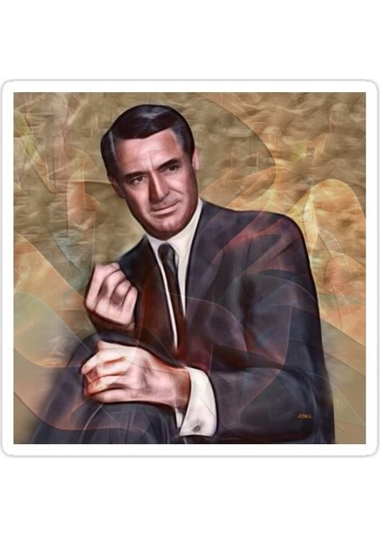 Cary Grant (Kare Versiyon) - John Robert Beck Sticker Araba Oto Arma Duvar Sticker