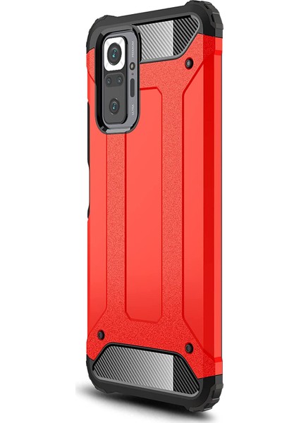 Xiaomi Redmi Note 10 Pro Kılıf Rugged Armor Kırmızı