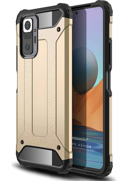 Xiaomi Redmi Note 10 Pro Kılıf Rugged Armor Gold