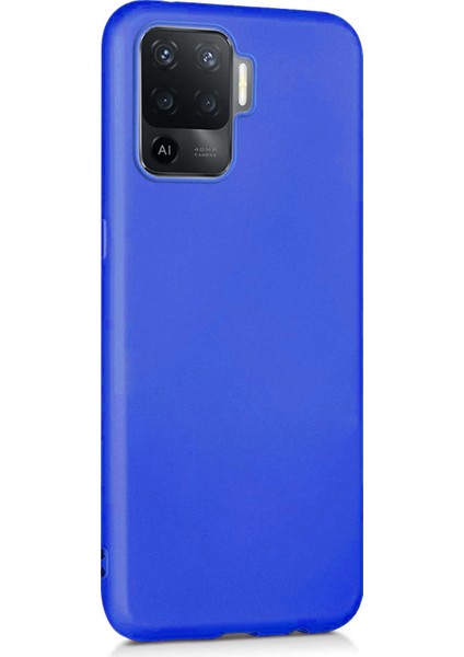 Matte Silicone Oppo Reno 5 Lite Kılıf Mavi