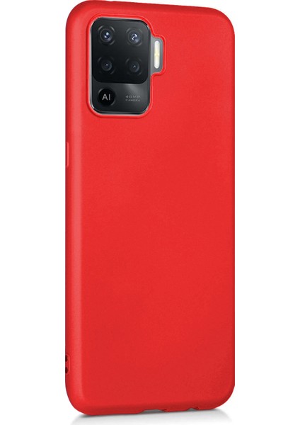 Matte Silicone Oppo Reno 5 Lite Kılıf Kırmızı