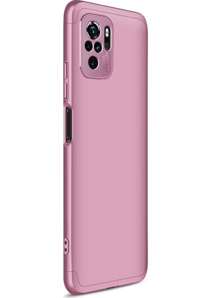 Xiaomi Redmi Note 10 Kılıf Double Dip 360 Protective Rose Gold