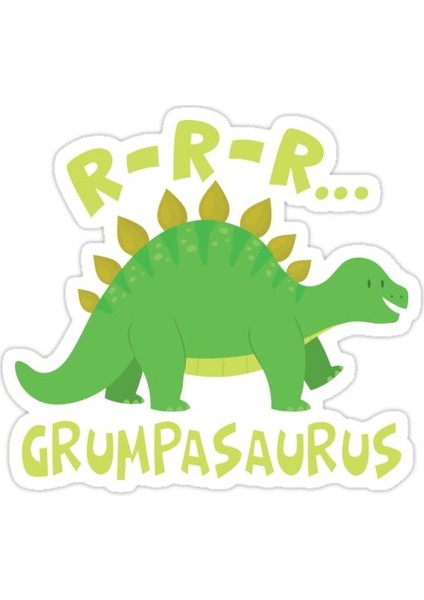 Rrr ... Grumpasaurus Sticker Araba Oto Arma Duvar Sticker Ev Dekoratif Çıkartma 15 Cm