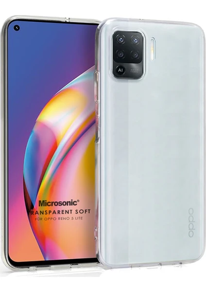 Oppo Reno 5 Lite Kılıf Transparent Soft Beyaz