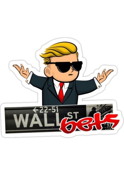 Wallstreetbets Sticker Araba Oto Arma Duvar Sticker Ev Dekoratif Çıkartma 15 Cm