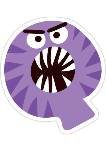 Harf Q - Canavar Cadılar Bayramı Alfabe Koleksiyonu Sticker Araba Oto Arma Duvar Sticker