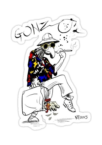 Gonzo- Las Vegas'ta Korku Ve Nefret Parodisi Sticker Araba Oto Arma Duvar Sticker