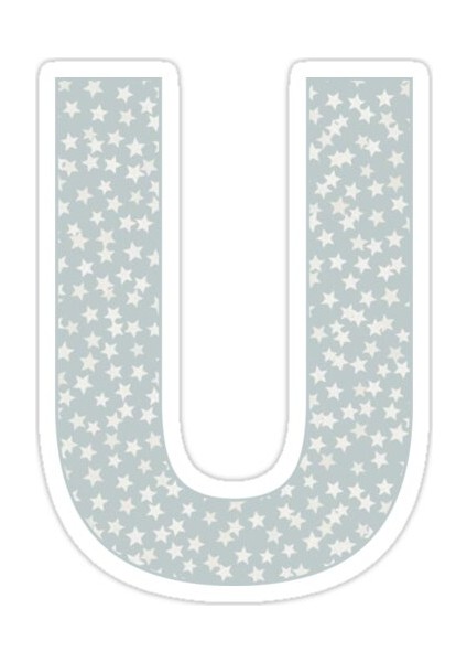 U Harfi Sticker Araba Oto Arma Duvar Sticker Ev Dekoratif Çıkartma 15 Cm