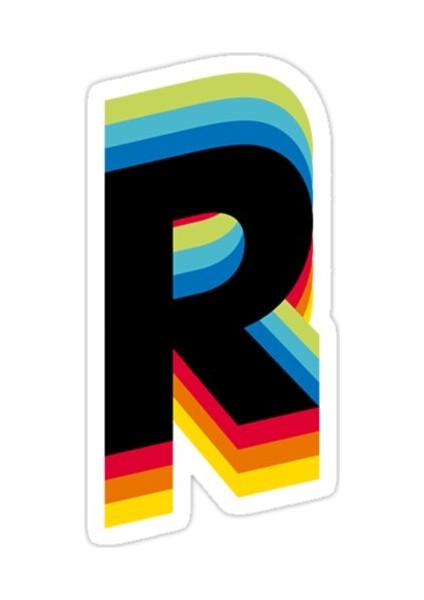 Retro R Sticker Araba Oto Arma Duvar Sticker Ev Dekoratif Çıkartma 15 Cm