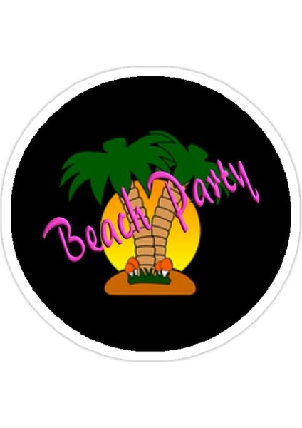 Plaj Partisi Sticker Araba Oto Arma Duvar Sticker Ev Dekoratif Çıkartma 15 Cm