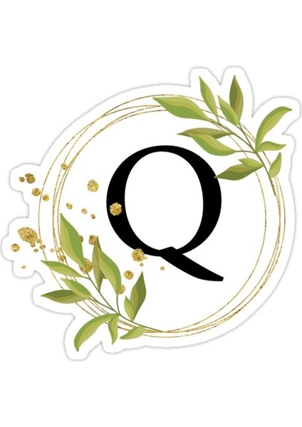 Q Harfi Kişiselleştirilmiş Çiçek Ilk Monogram Sticker Araba Oto Arma Duvar Sticker
