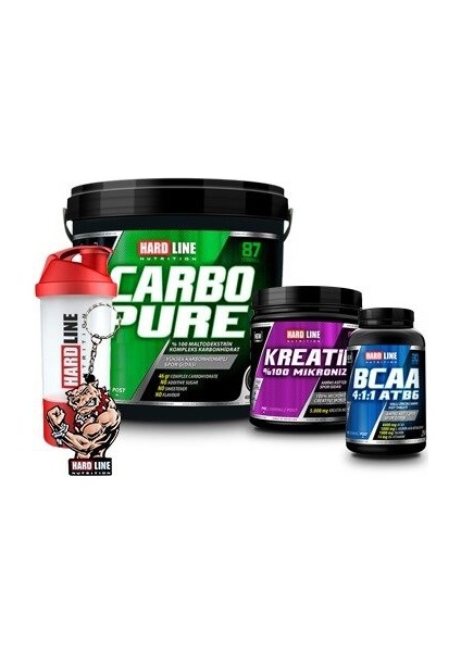 Hardline Carbopure 4000 gr + Kreatin %100 Mikronize 300 gr + Bcaa 4:1:1 Kombinasyonu