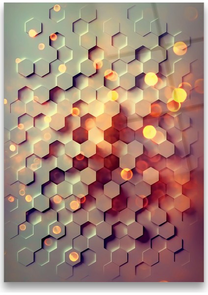 Concept Soyut Altıgen Cam Tablo