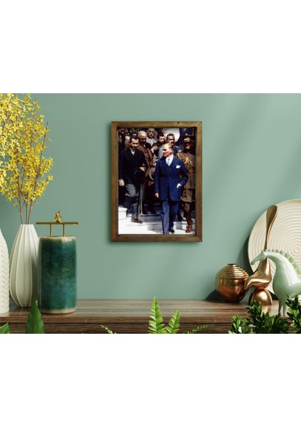 Gift Atatürk Tasarımlı Doğal Masif Ahşap Çerçeveli Tablo28