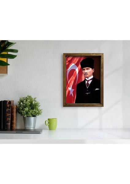 Gift Atatürk Tasarımlı Doğal Masif Ahşap Çerçeveli Tablo23 modelleri