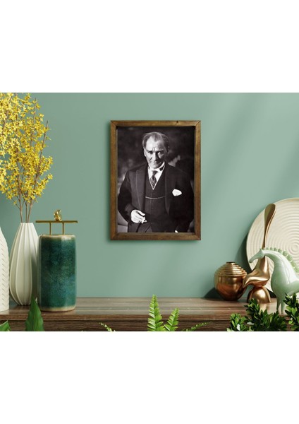 Gift Atatürk Tasarımlı Doğal Masif Ahşap Çerçeveli Tablo22