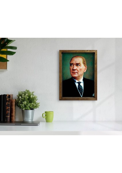 Gift Atatürk Tasarımlı Doğal Masif Ahşap Çerçeveli Tablo13 modelleri