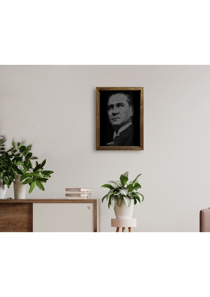 Gift Atatürk Tasarımlı Doğal Masif Ahşap Çerçeveli Tablo11 fırsatları