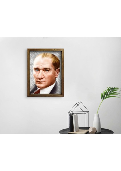 Gift Atatürk Tasarımlı Doğal Masif Ahşap Çerçeveli Tablo34 fiyatları