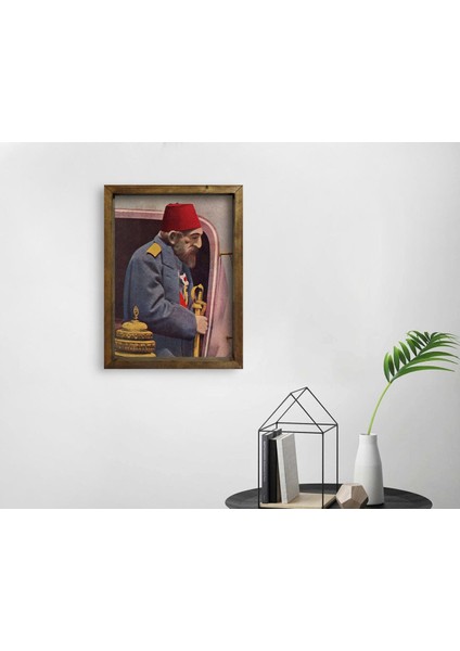 Gift Sultan Iı Abdülhamid Han Tasarımlı Doğal Masif Ahşap Çerçeveli Tablo-4 fiyatları