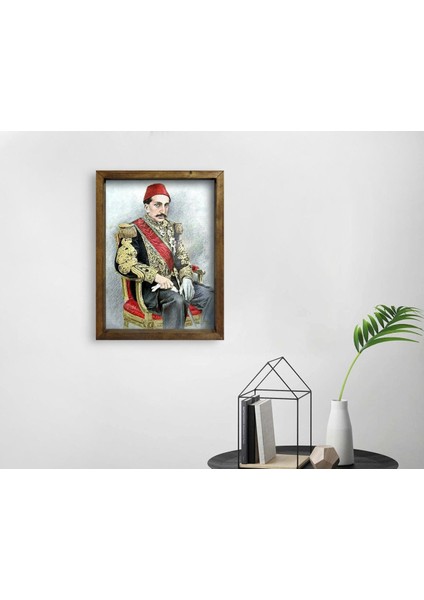 Gift Sultan Iı Abdülhamid Han Tasarımlı Doğal Masif Ahşap Çerçeveli Tablo-6 fiyatları