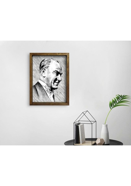 Gift Atatürk Tasarımlı Doğal Masif Ahşap Çerçeveli Tablo-32 fiyatları