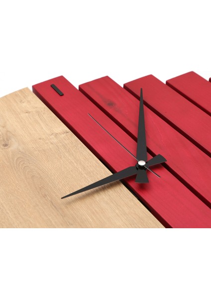 Black Edition Wooden Sections Ahşap Modern El Yapımı Duvar Saati 5027_BE Purpurot