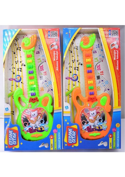 Can Ali Toys  Oyuncak Pilli Müzikli Efsane Oyuncak Gitar Yeşil