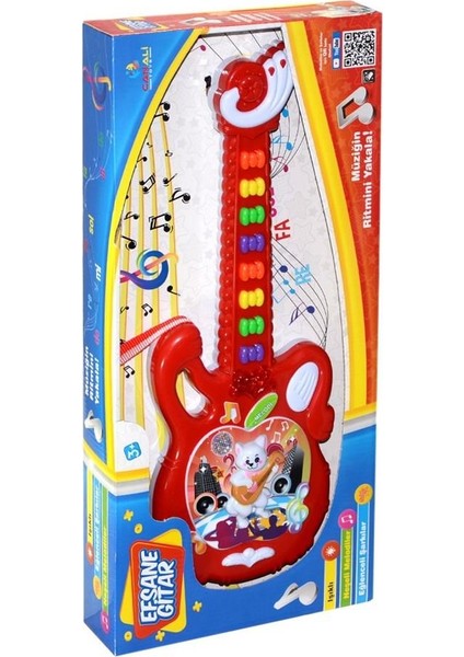 Can Ali Toys  Oyuncak Pilli Müzikli Efsane Oyuncak Gitar Yeşil