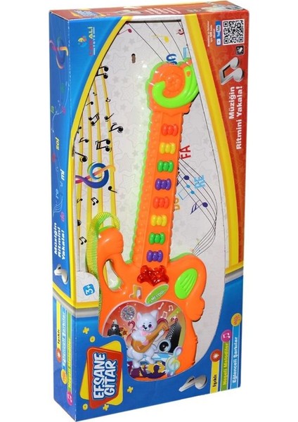 Can Ali Toys  Oyuncak Pilli Müzikli Efsane Oyuncak Gitar Yeşil