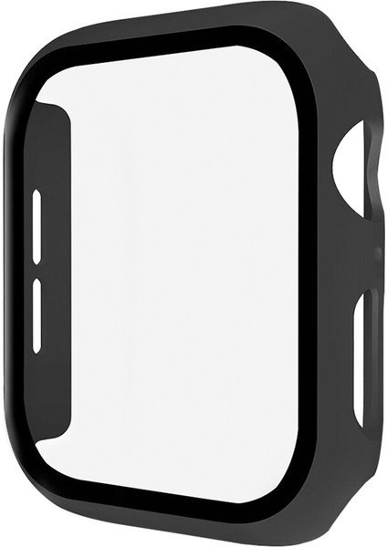 Apple Watch Uyumlu 42MM Için Tpu Çerçeveli Ekran Koruyuculu Ön Çerçeve Kılıf Siyah