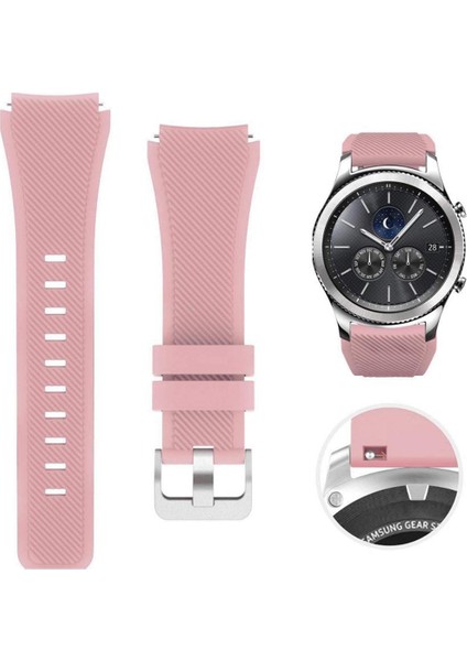 Samsung Galaxy Watch 46MM Classic Çapraz Frontier Kayış Kordon Açık Pembe fiyatları
