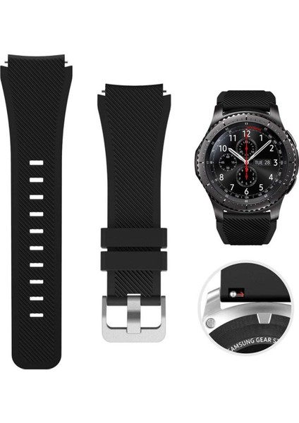 Samsung Galaxy Watch 46MM Classic Çapraz Frontier Kayış Kordon Siyah fiyatları