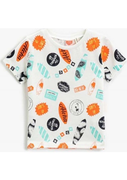 Koton Baskılı Erkek Tişört Pamuklu Tshirt 1YMB18062ZK