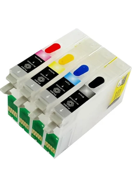 Epson T0711-T0714 Uyumlu Kolay Dolan Kartuş - 4 Renk