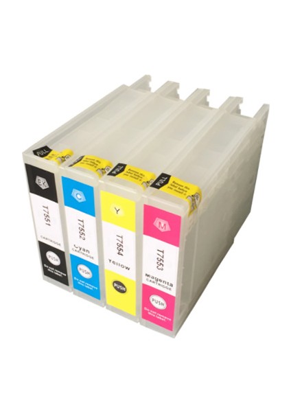 Epson T7551-T7554 Uyumlu Kolay Dolan Kartuş - 4 Renk