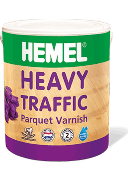 Hemel Heavy Traffic Çift Komp. Aqua Döşeme Cilası 5 Lt Ipek Mat