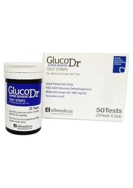 Gluco DR Şeker Cihazı + 50 Adet Şeker Çubuğu Gluco Dr Şeker Stribi Glucodr