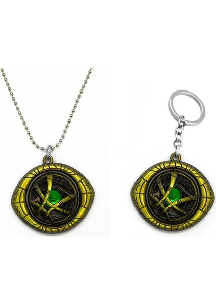Dr Strange Marvel Avengers Metal Zincirli Kolye ve Anahtarlık Set