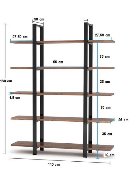 Endüstriyel Stil Kitaplık R300/S