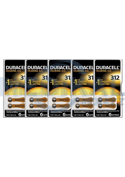Işitme Cihazı Pili Duracell 5'li Paket 312 Numara