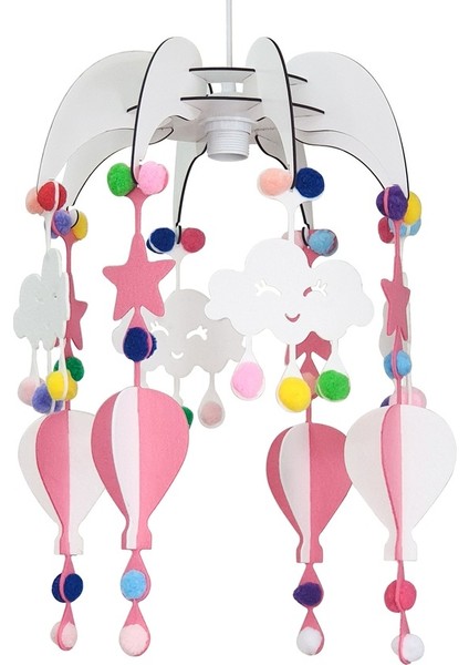 Design Otto Dream Light Dekoratif Çocuk Odası Avizesi Bebek Odası Avizesi Pembe