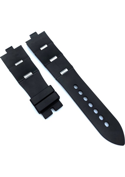 8 x 24mm Siyah Silikon Bvlgari Diagono Uyumlu Saat Kordonu BVL113