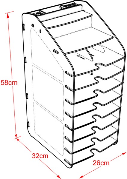 A4 Design Otto Tower Masaüstü Organizer Evrak Rafı Siyah