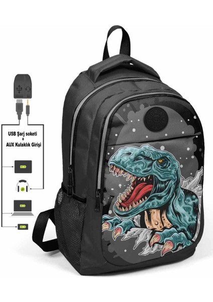 23420 USB Bağlantılı Okul Çantası 2 Bölmeli Süngerli Sırt Paneli modelleri